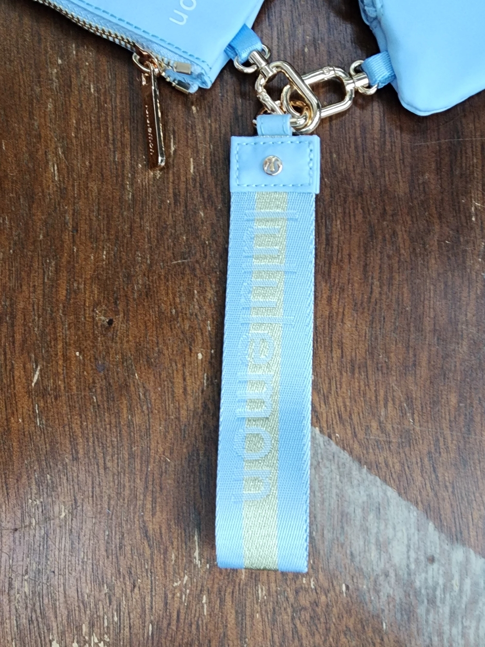 Lululemon Dual Pouch Wristlet Powder Blue Utility Wordmark Keychain Wallet - Picture 5 of 12